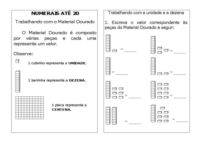 Atividades de Matemática Numerais e Dezenas Mundinho da Criança