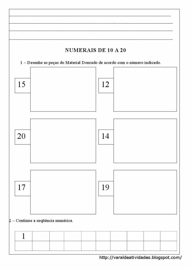 Atividades de Matemática Numerais e Dezenas Mundinho da Criança