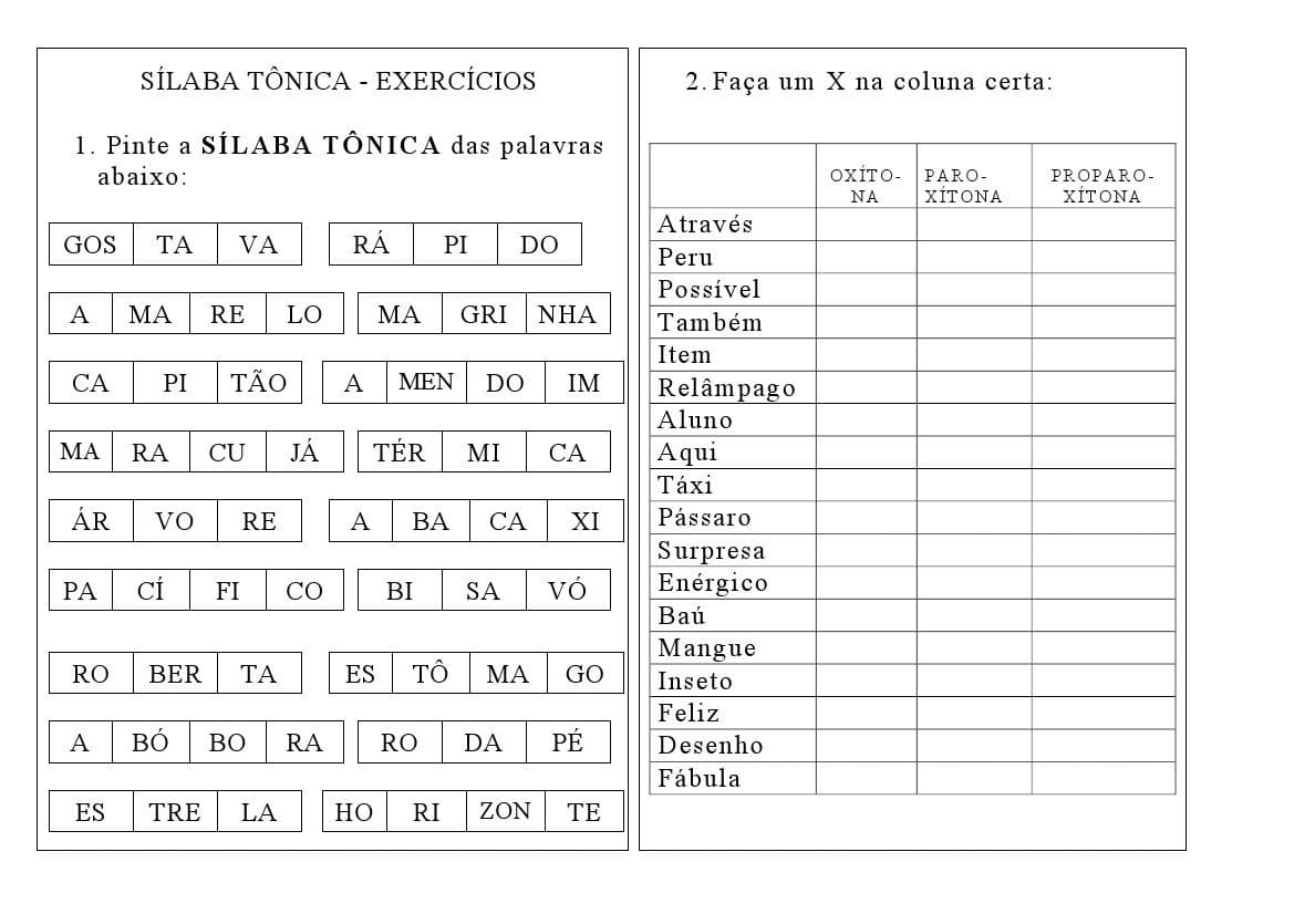 Atividades Sobre S Laba T Nica Para Imprimir Mundinho Da Crian A