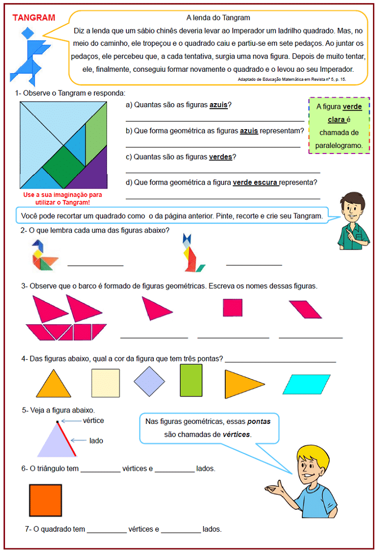 atividadetangram - Atividade para trabalhar o Tangram