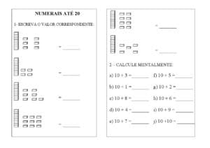 2 300x212 - Atividades de Matemática - Numerais e Dezenas