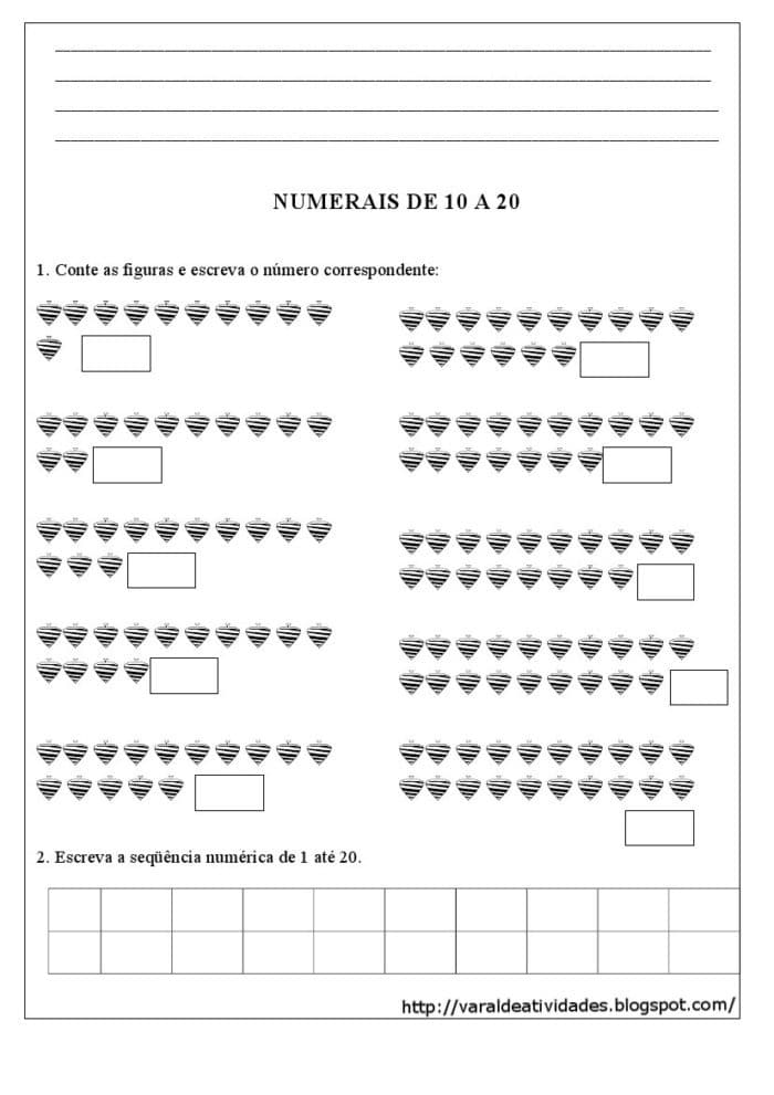 Atividades de Matemática Numerais e Dezenas Mundinho da Criança