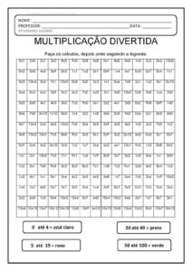 multiplicação com legenda descubra o desenho page 001 212x300 - Atividades de Multiplicação: Multiplicar e pintar