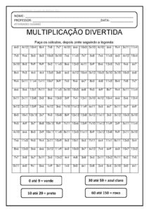 multiplicação com legenda descubra o desenho page 003 212x300 - Atividades de Multiplicação: Multiplicar e pintar