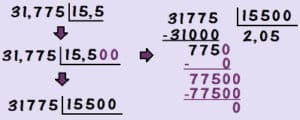 exemplo 5 divisao de 31775 por 155 300x120 - Atividades de Divisão com números decimais